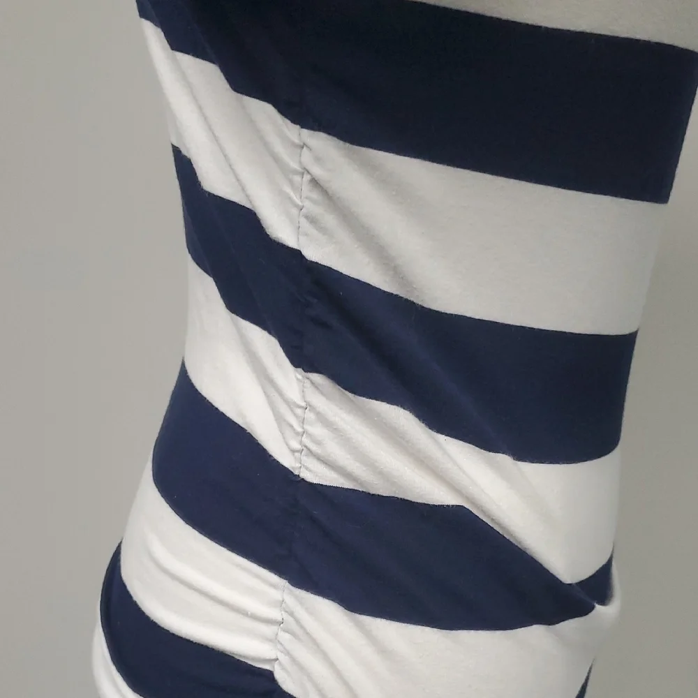 Michael Kors Blue and White Fitted Short Sleeve T-Shirt - Picture 4 of 7